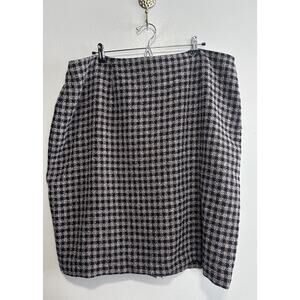 Kasper Women’s Plus Size Skirt 20W Tan and Black Checkered Lined Knee Length